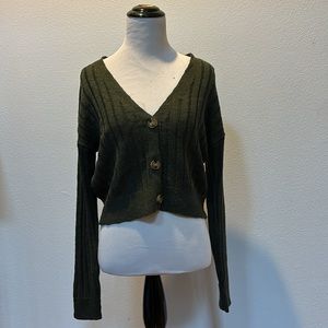 Moss Green Knit Cardigan, Women’s S